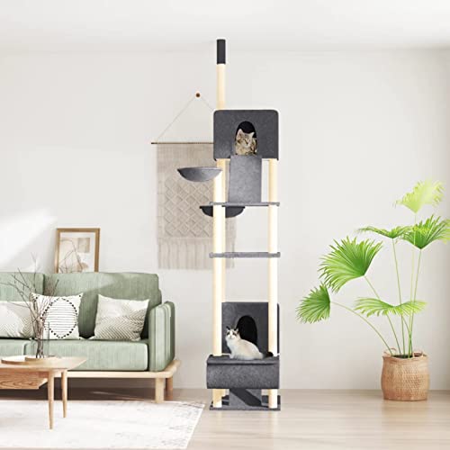 Homgoday Katzenspielzeug, Katzenbaum Boden Decke Dunkelgrau 277-303cm, Katzenspielzeug, Katzenspielzeug, Katzenkratzbaum, Kratzbaum Homgoday Katzenspielzeug, Katzenbaum Boden Decke Dunkelgrau 277-303cm, Katzenspielzeug, Katzenspielzeug, Katzenkratzbaum, Kratzbaum von Homgoday