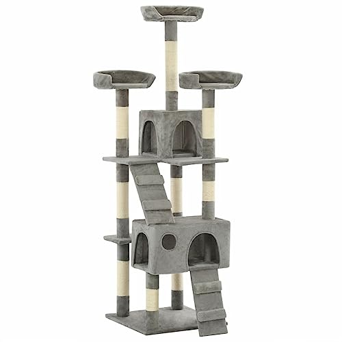 Homgoday Katzenspielzeug, Katzenbaum mit Kratzbaum aus Sisal, 170 cm, Grau, Katzenspielzeug, Katzenspielzeug, Kratzbaum für Katzen, Kratzbaum Homgoday Katzenspielzeug, Katzenbaum mit Kratzbaum aus Sisal, 170 cm, Grau, Katzenspielzeug, Katzenspielzeug, Kratzbaum für Katzen, Kratzbaum von Homgoday