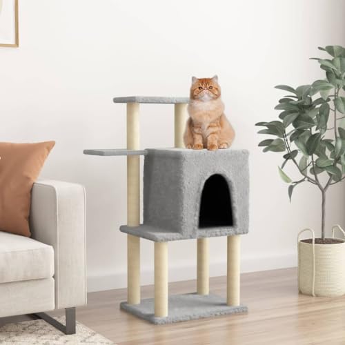 Homgoday Katzenspielzeug, Katzenbaum mit Kratzbaum aus Sisal, hellgrau, 97 cm, Katzenspielzeug, Katzenspielzeug, Kratzbaum für Katzen, Kratzbaum g Homgoday Katzenspielzeug, Katzenbaum mit Kratzbaum aus Sisal, hellgrau, 97 cm, Katzenspielzeug, Katzenspielzeug, Kratzbaum für Katzen, Kratzbaum g von Homgoday