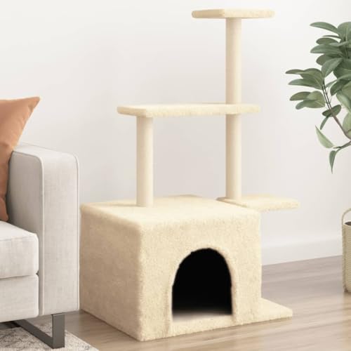Homgoday Katzenspielzeug, Katzenbaum mit Kratzbaum aus Sisal Creme 110 cm, Katzenspielzeug, Katzenspielzeug, Kratzbaum für Katzen, Kratzbaum Model172103 Homgoday Katzenspielzeug, Katzenbaum mit Kratzbaum aus Sisal Creme 110 cm, Katzenspielzeug, Katzenspielzeug, Kratzbaum für Katzen, Kratzbaum Model172103 von Homgoday