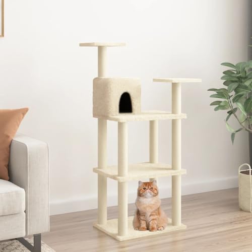 Homgoday Katzenspielzeug, Katzenbaum mit Kratzbaum aus Sisal Creme 118,5 cm, Katzenspielzeug, Katzenspielzeug, Kratzbaum für Katzen, Kratzbaum Homgoday Katzenspielzeug, Katzenbaum mit Kratzbaum aus Sisal Creme 118,5 cm, Katzenspielzeug, Katzenspielzeug, Kratzbaum für Katzen, Kratzbaum von Homgoday