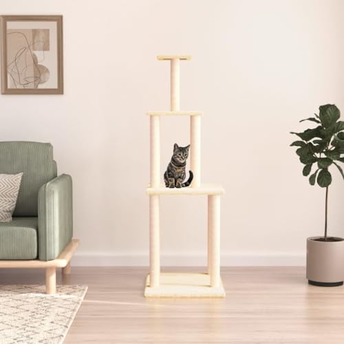 Homgoday Katzenspielzeug, Katzenbaum mit Kratzbaum aus Sisal Creme 149 cm, Katzenspielzeug, Katzenspielzeug, Kratzbaum für Katzen, Kratzbaum Homgoday Katzenspielzeug, Katzenbaum mit Kratzbaum aus Sisal Creme 149 cm, Katzenspielzeug, Katzenspielzeug, Kratzbaum für Katzen, Kratzbaum von Homgoday