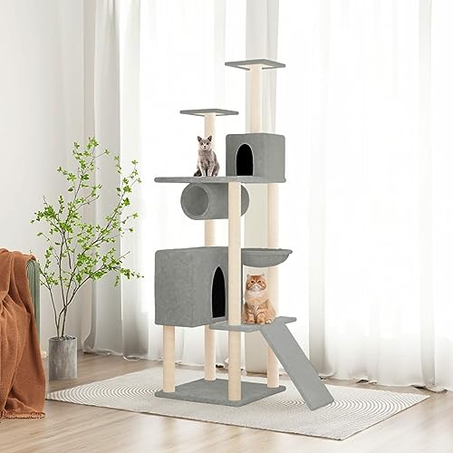 Homgoday Katzenspielzeug, Katzenbaum mit Kratzbaum aus Sisal Hellgrau 168 cm, Katzenspielzeug, Katzenspielzeug, Kratzbaum für Katzen, Kratzbaum Homgoday Katzenspielzeug, Katzenbaum mit Kratzbaum aus Sisal Hellgrau 168 cm, Katzenspielzeug, Katzenspielzeug, Kratzbaum für Katzen, Kratzbaum von Homgoday