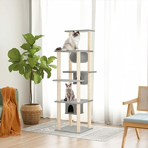 Homgoday Katzenspielzeug, Katzenbaum mit Kratzbaum aus Sisal hellgrau 169 cm, Katzenspielzeug, Katzenspielzeug, Kratzbaum für Katzen, Kratzbaum Homgoday Katzenspielzeug, Katzenbaum mit Kratzbaum aus Sisal hellgrau 169 cm, Katzenspielzeug, Katzenspielzeug, Kratzbaum für Katzen, Kratzbaum von Homgoday