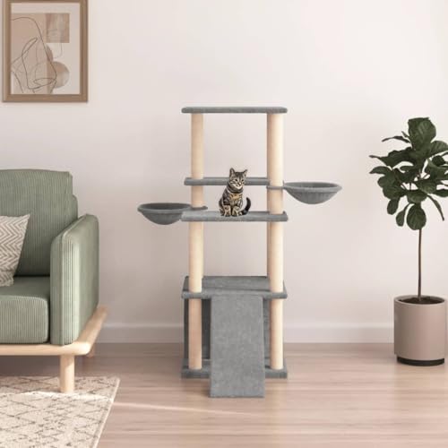 Homgoday Katzenspielzeug, Katzenbaum mit Sisal Kratzbaum hellgrau 133 cm, Katzenspielzeug, Katzenspielzeug, Kratzbaum für Katzen, Kratzbaum Homgoday Katzenspielzeug, Katzenbaum mit Sisal Kratzbaum hellgrau 133 cm, Katzenspielzeug, Katzenspielzeug, Kratzbaum für Katzen, Kratzbaum von Homgoday