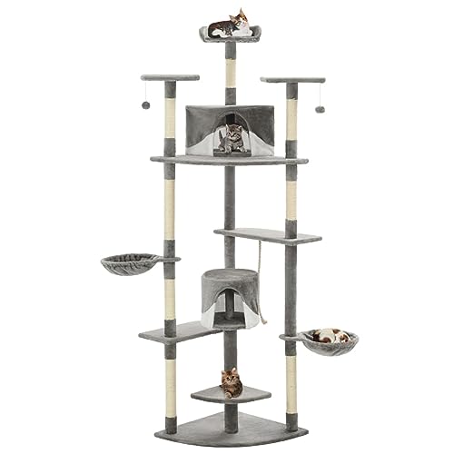 Homgoday Katzenspielzeug, Katzenbaum und Kratzbaum aus Sisal, 203 cm, Grau und Weiß, Katzenspielzeug, Katzenspielzeug, Kratzbaum für Katzen, Kratzbaum Homgoday Katzenspielzeug, Katzenbaum und Kratzbaum aus Sisal, 203 cm, Grau und Weiß, Katzenspielzeug, Katzenspielzeug, Kratzbaum für Katzen, Kratzbaum von Homgoday