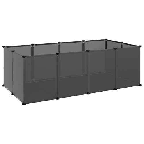 Homgoday Kleintierkäfig Schwarz 144x74x46,5 cm PP und Stahl Haustierkäfig Model340571 von Homgoday