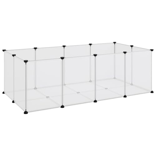 Homgoday Kleintierkäfig Transparent 144x74x46,5 cm PP und Stahl Haustierkäfig Model340572 von Homgoday