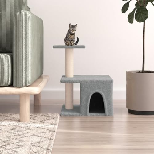 Homgoday Kratzbaum für Katzen, mit Sisalstämmen, Hellgrau, 48 cm, Kratzbaum für Katzen, Katzenbaum, Spielhaus für Haustiere Homgoday Kratzbaum für Katzen, mit Sisalstämmen, Hellgrau, 48 cm, Kratzbaum für Katzen, Katzenbaum, Spielhaus für Haustiere von Homgoday