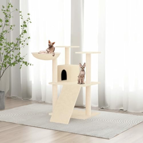 Homgoday Kratzbaum für Katzen mit Sisalstämmen, 83 cm, Kratzbaum für Katzen, Katzenturm, Haus für Haustiere, Möbel für Katzen, Haustiere, Typ 1 von Homgoday