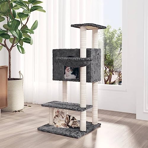 Homgoday Kratzbaum mit Sisal-Kratzbäumen Dunkelgrau 108,5 cm, Katzenbaum Turm Kratzbäume, Mehrstufiges Katzenkletterhaus, Katzen-Aktivitätszentrum für Indoor-Katzen, Tiere & Haustierbedarf Homgoday Kratzbaum mit Sisal-Kratzbäumen Dunkelgrau 108,5 cm, Katzenbaum Turm Kratzbäume, Mehrstufiges Katzenkletterhaus, Katzen-Aktivitätszentrum für Indoor-Katzen, Tiere & Haustierbedarf von Homgoday