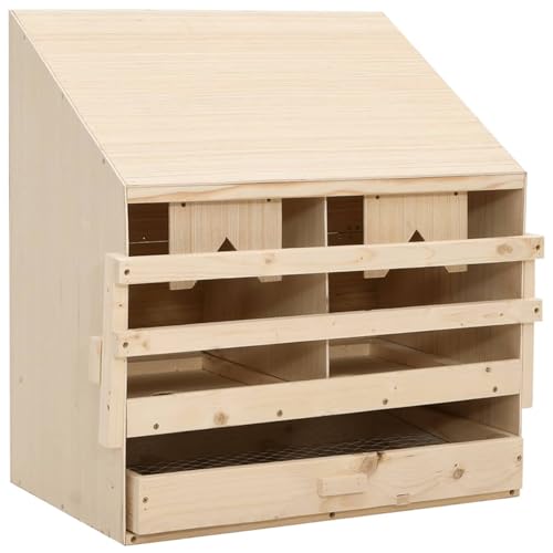 Homgoday Legenest für Hühner 2 Fächer 63x40x65 cm Massivholz Kiefer Hühnerstall Model170651 von Homgoday