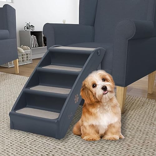 Homgoday Mobili Hundetreppe klappbar mit 4 Stufen Dunkelgrau Homgoday Mobili Hundetreppe klappbar mit 4 Stufen Dunkelgrau von Homgoday