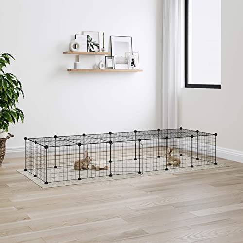 Homgoday Mobili Käfig für Haustiere, 28 Paneele mit Tür, schwarz, 35 x 35 cm, Stahl, Dekoration für Möbel, für Innen- und Außenbereiche, für Wohnzimmer, Büro Homgoday Mobili Käfig für Haustiere, 28 Paneele mit Tür, schwarz, 35 x 35 cm, Stahl, Dekoration für Möbel, für Innen- und Außenbereiche, für Wohnzimmer, Büro von Homgoday
