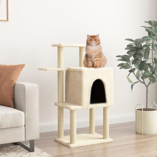 Homgoday Möbel für Katzen mit Kratzbaum aus Sisal Creme 97 cm, Katzenspielzeug, Katzenspielzeug, Kratzbaum für Katzen, Kratzbaum Modell 172064 Homgoday Möbel für Katzen mit Kratzbaum aus Sisal Creme 97 cm, Katzenspielzeug, Katzenspielzeug, Kratzbaum für Katzen, Kratzbaum Modell 172064 von Homgoday