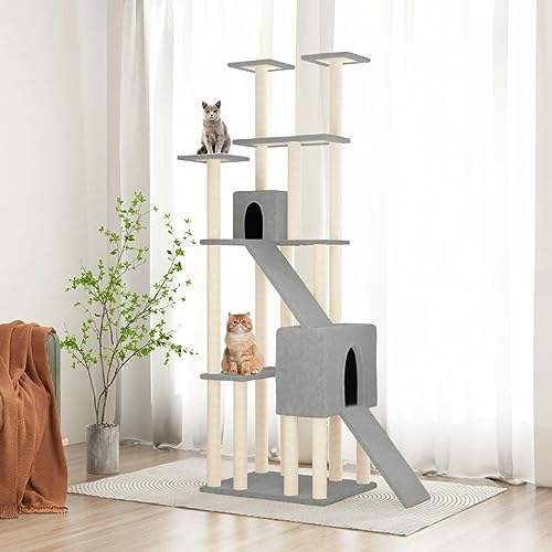 Homgoday Möbel für Katzen mit Kratzbaum aus Sisal hellgrau 190 cm, Katzenspielzeug, Katzenspielzeug, Kratzbaum für Katzen, Kratzbaum Homgoday Möbel für Katzen mit Kratzbaum aus Sisal hellgrau 190 cm, Katzenspielzeug, Katzenspielzeug, Kratzbaum für Katzen, Kratzbaum von Homgoday