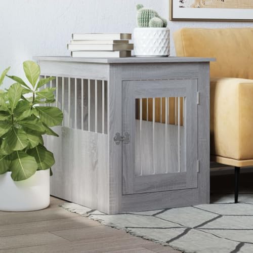 Homgoday Möbelkäfig für Hunde, Sonoma-Grau, 55 x 75 x 65 cm, mehrschichtig, Dekoration für Möbel, für Innen- und Außenbereiche, für Wohnzimmer und Büro Homgoday Möbelkäfig für Hunde, Sonoma-Grau, 55 x 75 x 65 cm, mehrschichtig, Dekoration für Möbel, für Innen- und Außenbereiche, für Wohnzimmer und Büro von Homgoday