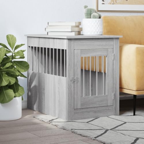 Homgoday Möbelkäfig für Hunde, Sonoma-Grau, 55 x 80 x 68 cm, mehrschichtig, Dekoration für Möbel, für Innen- und Außenbereiche, für Wohnzimmer und Büro Homgoday Möbelkäfig für Hunde, Sonoma-Grau, 55 x 80 x 68 cm, mehrschichtig, Dekoration für Möbel, für Innen- und Außenbereiche, für Wohnzimmer und Büro von Homgoday