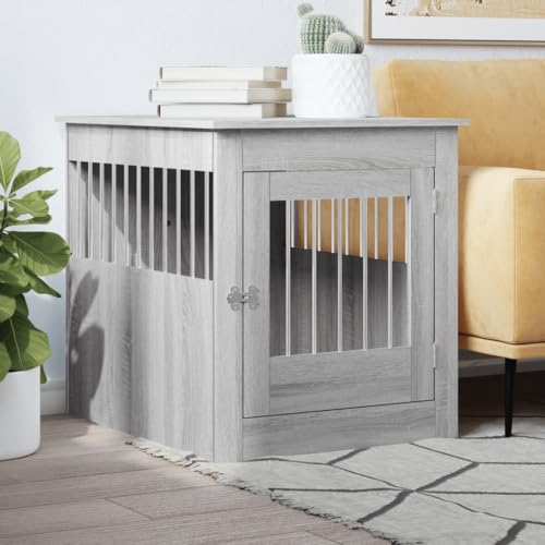 Homgoday Möbelkäfig für Hunde, Sonoma-Grau, 64,5 x 80 x 71 cm, mehrschichtig, Dekoration für Möbel, für Innen- und Außenbereiche, für Wohnzimmer, Büro Homgoday Möbelkäfig für Hunde, Sonoma-Grau, 64,5 x 80 x 71 cm, mehrschichtig, Dekoration für Möbel, für Innen- und Außenbereiche, für Wohnzimmer, Büro von Homgoday