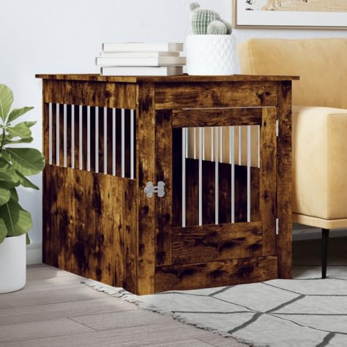 Homgoday Möbelkäfig für Hunde, aus Eichenholz, Rauchgrau, 64,5 x 80 x 71 cm, mehrschichtig, Dekoration für Möbel, für Innen- und Außenbereiche, für Wohnzimmer und Büro Homgoday Möbelkäfig für Hunde, aus Eichenholz, Rauchgrau, 64,5 x 80 x 71 cm, mehrschichtig, Dekoration für Möbel, für Innen- und Außenbereiche, für Wohnzimmer und Büro von Homgoday