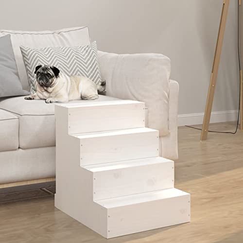 Homgoday Möbeltreppe für Haustiere, weiß, 40 x 49 x 47 cm, aus massivem Kiefernholz, Dekoration für Möbel, für den Innen- und Außenbereich für Wohnzimmer, Büro Homgoday Möbeltreppe für Haustiere, weiß, 40 x 49 x 47 cm, aus massivem Kiefernholz, Dekoration für Möbel, für den Innen- und Außenbereich für Wohnzimmer, Büro von Homgoday