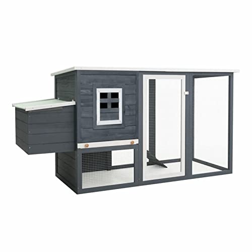 Homgoday Outdoor Hühnerkäfig Hühnerstall mit 1 Eierkäfig Grau Holz Hühnerstall und Auslauf, Hühnerstall, Geflügelauslauf Käfig für Hühner Enten Kaninchen Hunde Stall Geflügelkäfig Homgoday Outdoor Hühnerkäfig Hühnerstall mit 1 Eierkäfig Grau Holz Hühnerstall und Auslauf, Hühnerstall, Geflügelauslauf Käfig für Hühner Enten Kaninchen Hunde Stall Geflügelkäfig von Homgoday