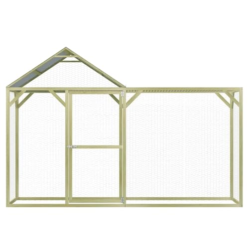 Homgoday Outdoor Hühnerstall aus imprägniertem Kiefernholz mit Dach aus 100% Polyester, 3 x 1,5 x 2 m, grün/silbern Model278400 Homgoday Outdoor Hühnerstall aus imprägniertem Kiefernholz mit Dach aus 100% Polyester, 3 x 1,5 x 2 m, grün/silbern Model278400 von Homgoday