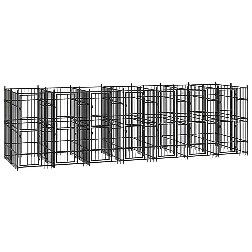 Homgoday Outdoor Hundehütte Stahl 12,9 m², Hundehütte Welpenlaufstall, Garten Laufstall Zaun Kistengehege Käfig, Laufstall geeignet für Hunde, Welpen, Katzen & Kaninchen 1090 Tiere & Haustierbedarf von Homgoday