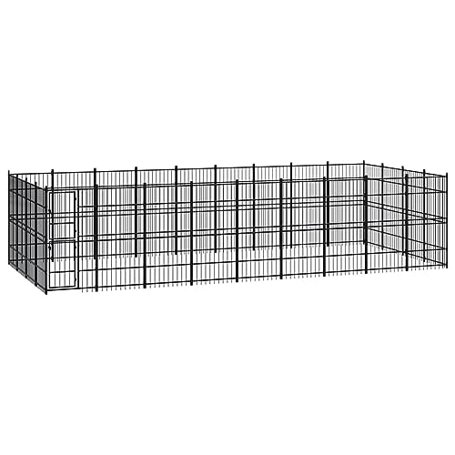 Homgoday Outdoor Hundehütte Stahl 33,18m², Hundehütte Welpenlaufstall, Garten Laufstall Zaun Kistengehege Käfig, Laufstall geeignet für Hunde, Welpen, Katzen & Kaninchen 1157 Tiere & Haustierbedarf von Homgoday