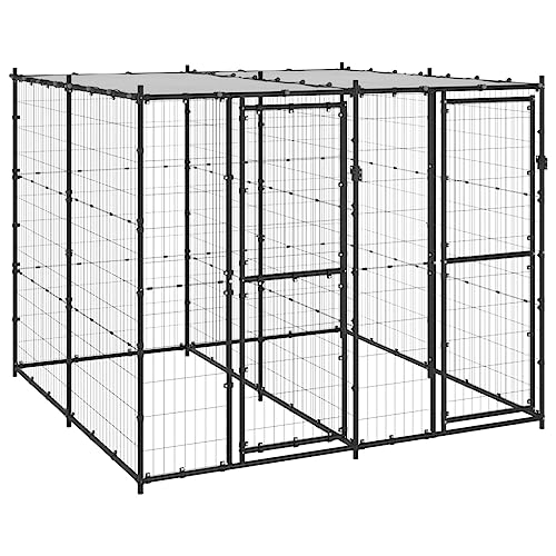 Homgoday Outdoor Hundehütte Stahl mit Dach 4,84m², Hundehütte Welpenlaufstall, Garten Laufstall Zaun Kistengehege Käfig, Laufstall geeignet für Hunde, Welpen, Katzen & Kaninchen, Tiere & Homgoday Outdoor Hundehütte Stahl mit Dach 4,84m², Hundehütte Welpenlaufstall, Garten Laufstall Zaun Kistengehege Käfig, Laufstall geeignet für Hunde, Welpen, Katzen & Kaninchen, Tiere & von Homgoday