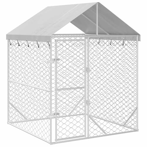 Homgoday Outdoor-Hundezwinger mit Dach Silber 2x2x2,5 m Verzinkter Stahl Hundehöhle für Zuhause und draußen Model153675 Homgoday Outdoor-Hundezwinger mit Dach Silber 2x2x2,5 m Verzinkter Stahl Hundehöhle für Zuhause und draußen Model153675 von Homgoday
