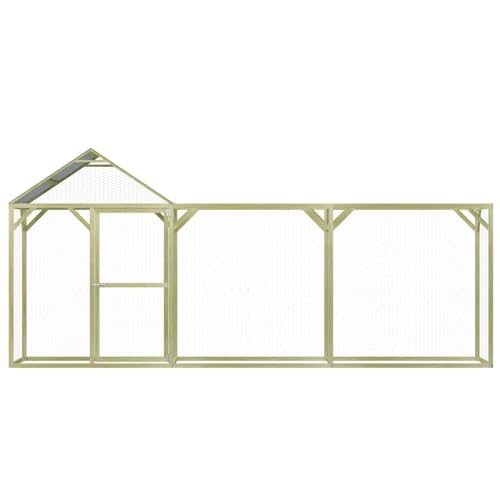 Homgoday Praktischer Holz-Hühnerstall 4,5x1,5x2m, Grün/Silbern, für Hühner, Enten, Gänse - Outdoor Gehege Model278401 Homgoday Praktischer Holz-Hühnerstall 4,5x1,5x2m, Grün/Silbern, für Hühner, Enten, Gänse - Outdoor Gehege Model278401 von Homgoday