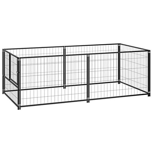 Homgoday Schwarzer Hundekäfig 200 x 100 x 70 cm aus Stahl, Möbel, Hundekäfig für den Innenbereich, Kennel für Hunde, Käfige für Hunde, Hundegehege für den Außenbereich Homgoday Schwarzer Hundekäfig 200 x 100 x 70 cm aus Stahl, Möbel, Hundekäfig für den Innenbereich, Kennel für Hunde, Käfige für Hunde, Hundegehege für den Außenbereich von Homgoday