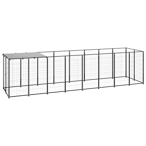 Homgoday Schwarzer Hundekäfig 4,84 m² aus Stahl, Möbel, Hundekäfig für den Innenbereich, Kennel für Hunde, Hundekäfige, Hundekäfige, Freilaufgehege Homgoday Schwarzer Hundekäfig 4,84 m² aus Stahl, Möbel, Hundekäfig für den Innenbereich, Kennel für Hunde, Hundekäfige, Hundekäfige, Freilaufgehege von Homgoday