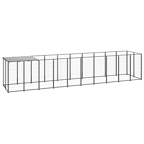 Homgoday Schwarzer Hundekäfig 6,05 m² aus Stahl, Möbel, Hundekäfig für den Innenbereich, Kennel für Hunde, Hundekäfige, Hundekäfige, Freilaufgehege Homgoday Schwarzer Hundekäfig 6,05 m² aus Stahl, Möbel, Hundekäfig für den Innenbereich, Kennel für Hunde, Hundekäfige, Hundekäfige, Freilaufgehege von Homgoday