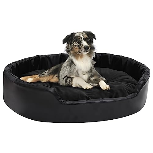 Homgoday Schwarzes Hundebett 90 x 79 x 20 cm aus Plüsch und Kunstleder, Hundebett Cuia für Hunde Cuia weich für Hund Cuia für Hund Innen Homgoday Schwarzes Hundebett 90 x 79 x 20 cm aus Plüsch und Kunstleder, Hundebett Cuia für Hunde Cuia weich für Hund Cuia für Hund Innen von Homgoday