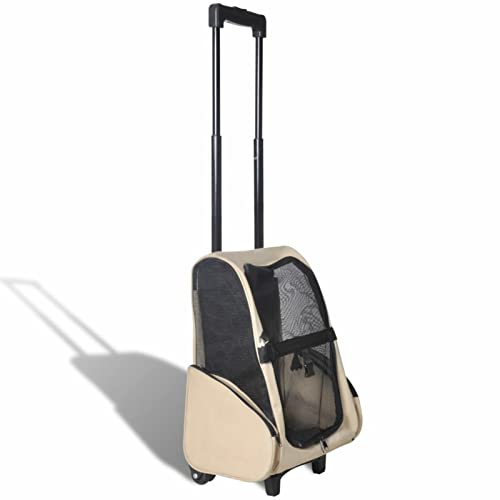 Homgoday Trolley Transportbox für Haustiere, faltbar, multifunktional, Beige, Möbel für Haus, Innen- und Außenbereich, Wohnzimmer, Schlafzimmer Homgoday Trolley Transportbox für Haustiere, faltbar, multifunktional, Beige, Möbel für Haus, Innen- und Außenbereich, Wohnzimmer, Schlafzimmer von Homgoday