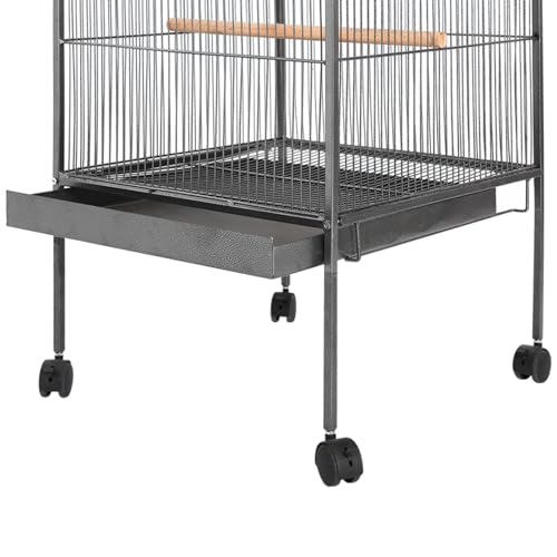 Homgoday Vogelk?fig Schwarz 54x54x146 cm Stahl Vogelhaus Model170408 von Homgoday