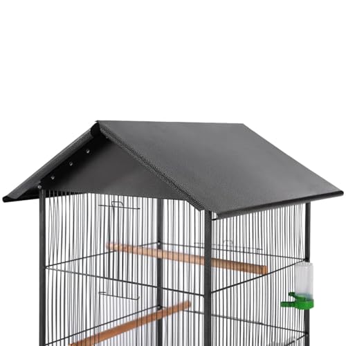 Homgoday Vogelk?fig mit Dach Stahl Schwarz 66x66x155 cm Vogelhaus Model170409 von Homgoday