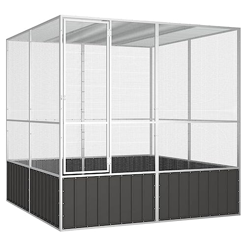 Homgoday Vogelkäfig Anthrazit 213,5x217,5x211,5cm Stahl verzinkt Vogelnest Vogelhäuschen Vogelkäfige & Ständer Tiere & Tierbedarf Homgoday Vogelkäfig Anthrazit 213,5x217,5x211,5cm Stahl verzinkt Vogelnest Vogelhäuschen Vogelkäfige & Ständer Tiere & Tierbedarf von Homgoday