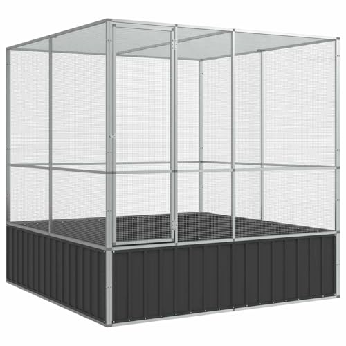 Homgoday Voliere Silbern 211x207x212 cm Stahl Vogelhaus Model172584 Homgoday Voliere Silbern 211x207x212 cm Stahl Vogelhaus Model172584 von Homgoday