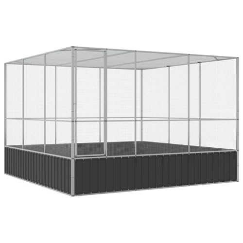 Homgoday Voliere Silbern 311x307x212 cm Stahl Vogelhaus Model172586 von Homgoday