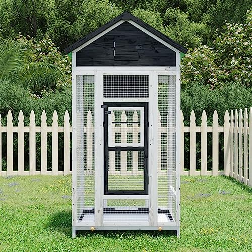 Homgoday Voliere Vogelvoliere Vogelkäfige Vogelvoliere Außen Aufzuchtkäfig Außenvoliere Vogelhaus Voliere mit Wasserfestes Dach Grau 91,5x53x170 cm Massivholz Kiefer Homgoday Voliere Vogelvoliere Vogelkäfige Vogelvoliere Außen Aufzuchtkäfig Außenvoliere Vogelhaus Voliere mit Wasserfestes Dach Grau 91,5x53x170 cm Massivholz Kiefer von Homgoday