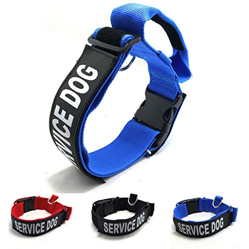 K.9 Service-Hundehalsband, verstellbar, Nylon, mit reflektierendem Aufnäher, für kleine Hunde mit einem Halsumfang von 31,8 cm ~ 39,4 cm (S, Blau, nur Halsband) von Homiego