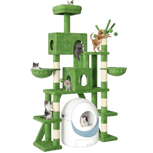 Homiflex Hoher Katzenbaum für Indoor-Katzen, 188.0 cm mehrstöckiger Katzenturm mit Katzenhütten, Plüsch-Sitzstangen & selbstreinigendem Katzenklo Boden, moderner Katzenbaum mit Kratzbäumen Homiflex Hoher Katzenbaum für Indoor-Katzen, 188.0 cm mehrstöckiger Katzenturm mit Katzenhütten, Plüsch-Sitzstangen & selbstreinigendem Katzenklo Boden, moderner Katzenbaum mit Kratzbäumen von Homiflex