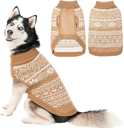 Hundepullover Argyle – warmer Winterpullover für Welpen, weich, Gr. M, cremefarben von Homimp