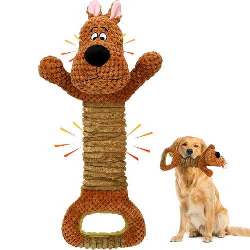 Homounter Quietschendes Hundespielzeug für große Hunde, robustes Tauziehen, Welpenspielzeug, Plüschtier-Design, Kauspielzeug für Hunde Homounter Quietschendes Hundespielzeug für große Hunde, robustes Tauziehen, Welpenspielzeug, Plüschtier-Design, Kauspielzeug für Hunde von Homounter