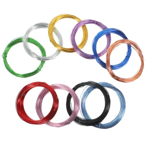 Homoyoyo Flexibler Aluminiumdraht in 10 Farben – 1 Mm Schmuckdraht 10 Rollen 10 M/Farbe Perfekt Zum Basteln Und Zur Schmuckherstellung von Homoyoyo