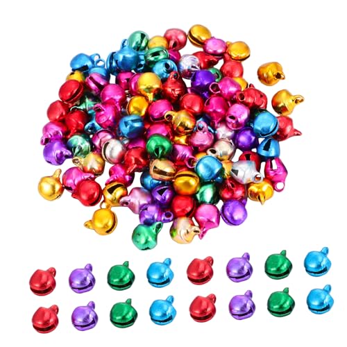 Homoyoyo 100 Mini Glöckchen Zum Basteln - Bunte Weihnachtsglocken 6mm Für DIY Deko - Perlen Und Anhänger Kleine Jingle Bells Für Festliche Bastelprojekte Und Weihnachtsdekoration von Homoyoyo