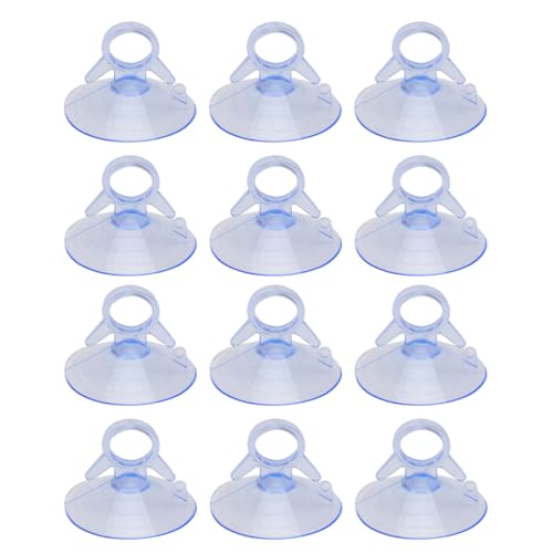 Homoyoyo 12 Stück 45 mm PVC-Saugnäpfe mit Schlaufen – vielseitige feste Glas- und Fenster-Saugnäpfe für Aquarien – Rattantische und thermische Jalousien, zuverlässiger Vakuum-Saugnapf für Haus und von Homoyoyo